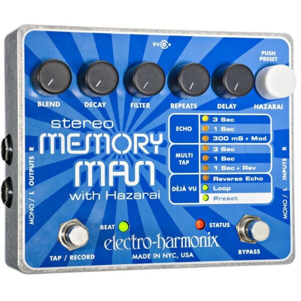 Гітарна педаль ELECTRO-HARMONIX Stereo Memory Man with Hazarai