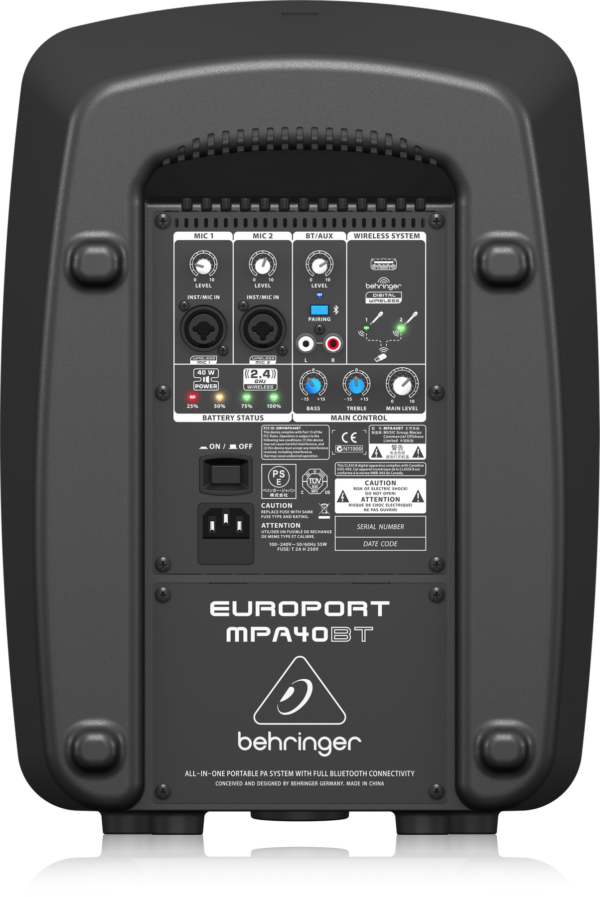 Мобільна акустична система Behringer Europort MPA40BT фото 4