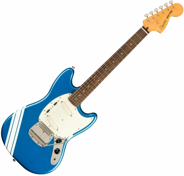 Електрогітара Fender Squier FSR 60s Competition Mustang Classic Vibe 60s LRL Lake Placid Blue-Olympic White Stripes фото 2